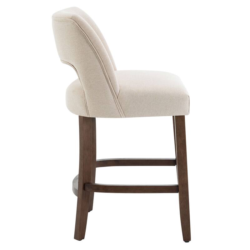 Set of 2/4/6,Upholstered Counter Height Bar Stools,Modern Counter Stools with Wood Legs for Kitchen Island Dining Room Bar