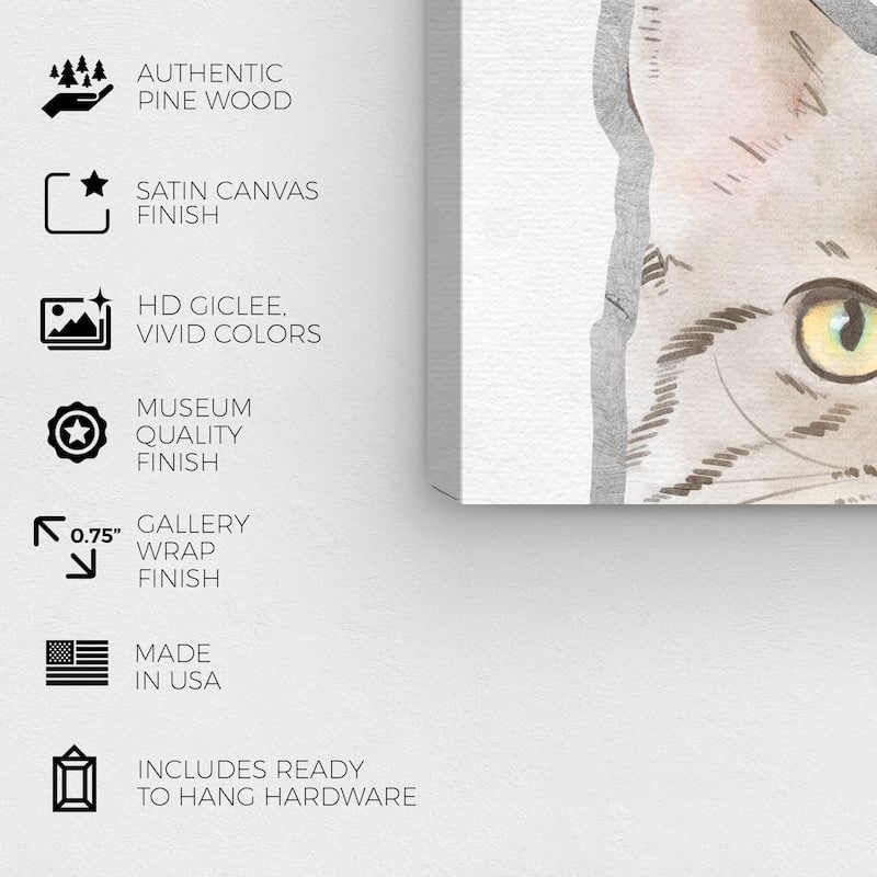 Wynwood Studio Canvas Animals Where My Cat Is Brown and Tan Modern & Contemporary Wall Art Canvas Print