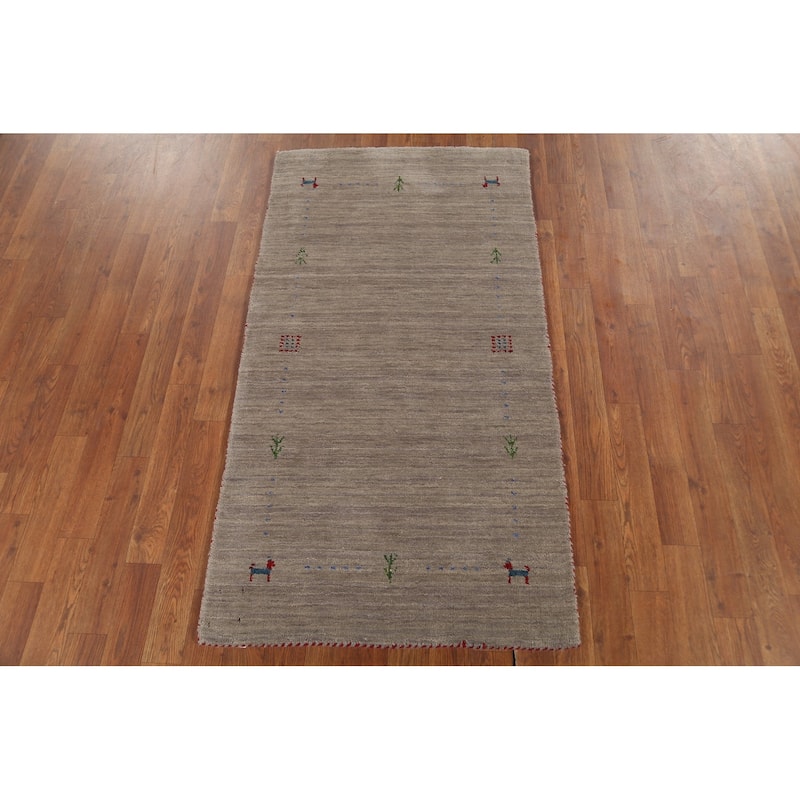 Tribal Gabbeh Indian Accent Rug Handmade Contemporary Wool Carpet - 2'7"x 4'10"