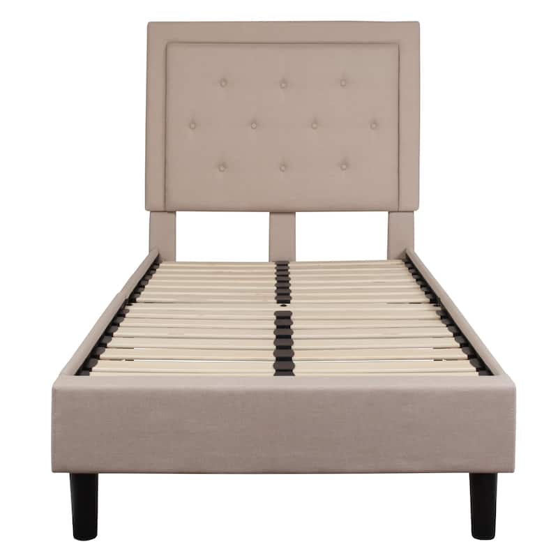 Tufted Platform Bed with 10in. Pocket Spring Mattress