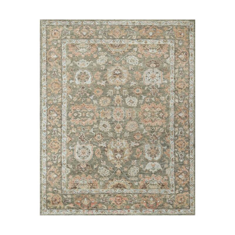Moss Traditional Wool Oriental Rug Turkish Oushak Hand Knotted - 7' 10'' x 9' 10''