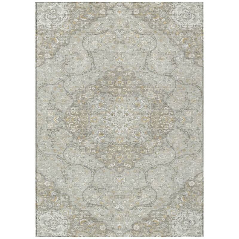 HomeRoots Medallion Traditional Rectangle Outdoor Rug