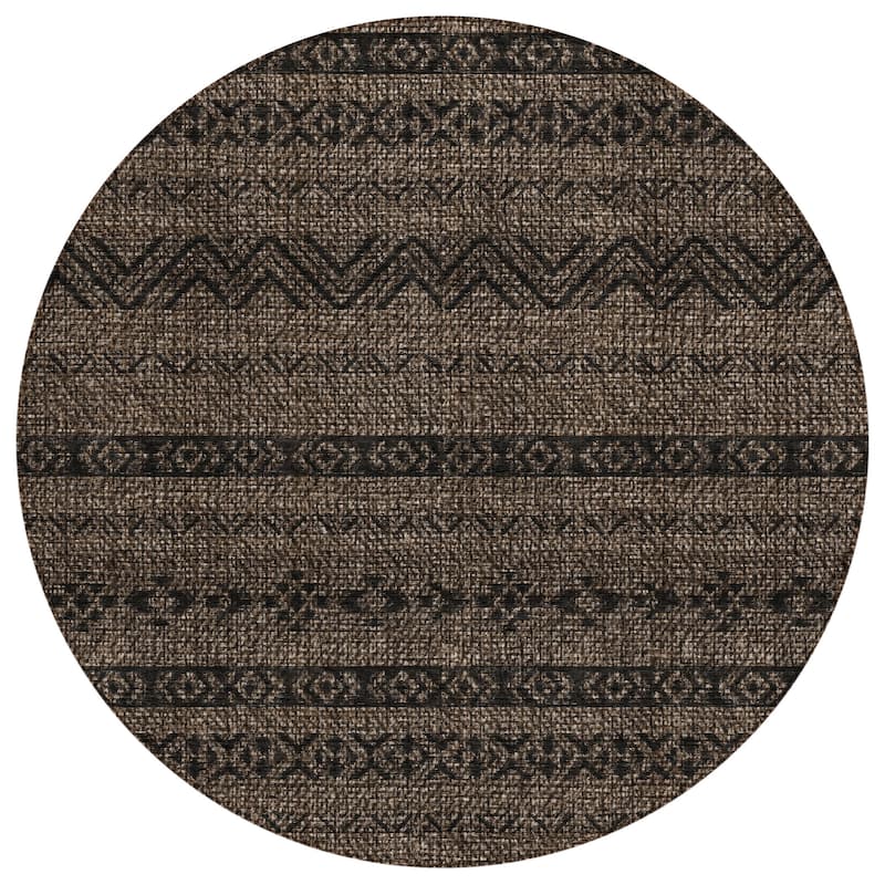 Machine Washable Indoor/ Outdoor Chantille Boho Stripes Rug