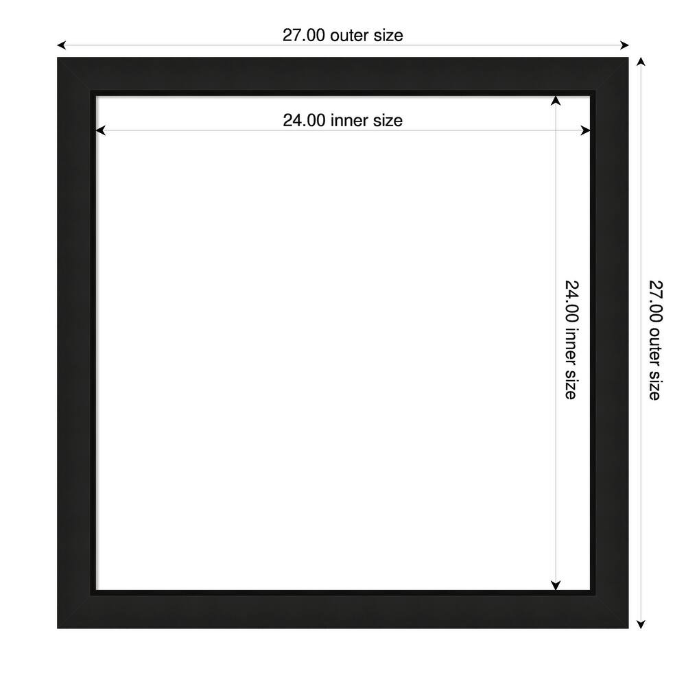 Amanti Art Midnight Black Narrow Framed Dry Erase Magnetic Board