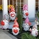 preview thumbnail 5 of 3, Magnesium Garden Gnome Sitting Holding Big Heart with Red Hat