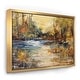 preview thumbnail 5 of 10, Designart "Stream in Forest " Landscape Framed Canvas Print 20 in. wide x 12 in. high - Gold