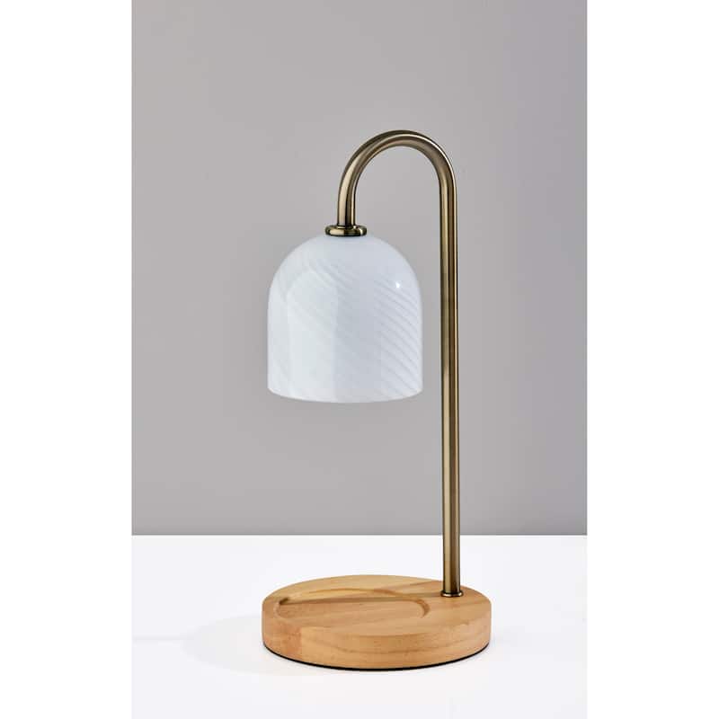 Alcott Candlewarmer Lamp with Timer - Dimmable Wax Melt Heater, 3 Lighting Modes & Auto Shutoff - Swirled Glass