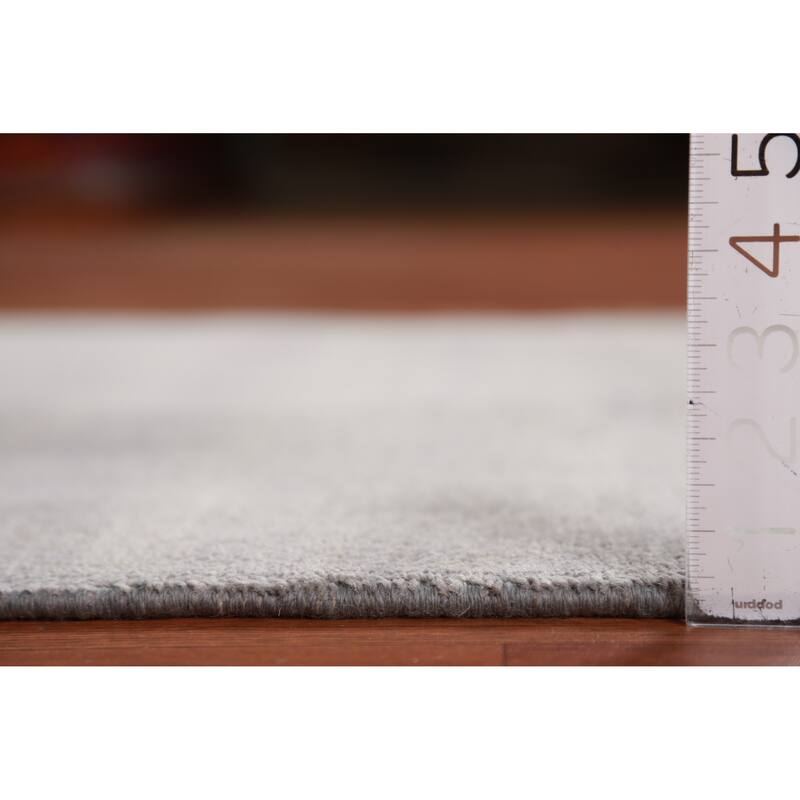 Hand Knotted Oriental 100% Wool Carpet Modern Solid Greys & Charcoal Gabbeh Runner Rug - 10' 1'' X 3' 0''