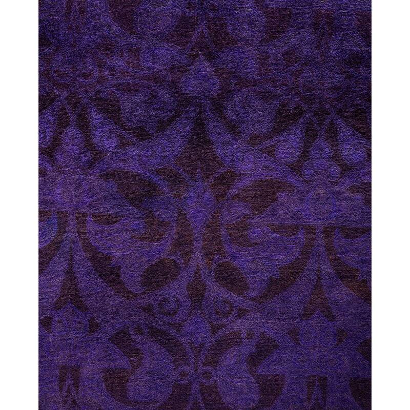Overdyed One-of-a-Kind Hand-Knotted Area Rug - Purple - 4' 3" x 12' 1"