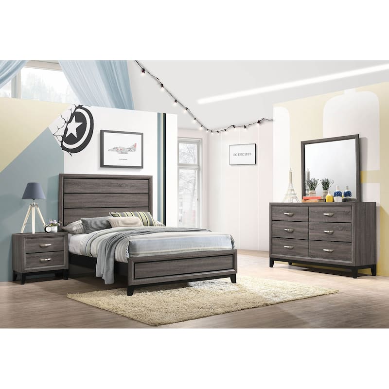 Watson Bedroom Set - Grey Oak - Full - 4 Piece