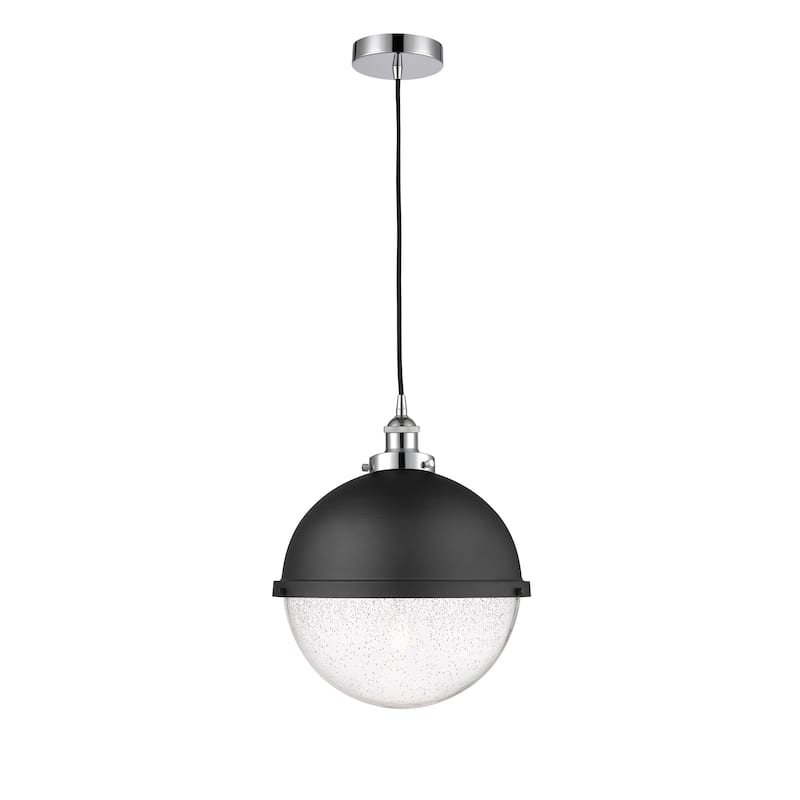 Innovations Lighting Hampden - 1 Light 13" Cord Hung Mini Pendant - Polished Chrome/Seedy