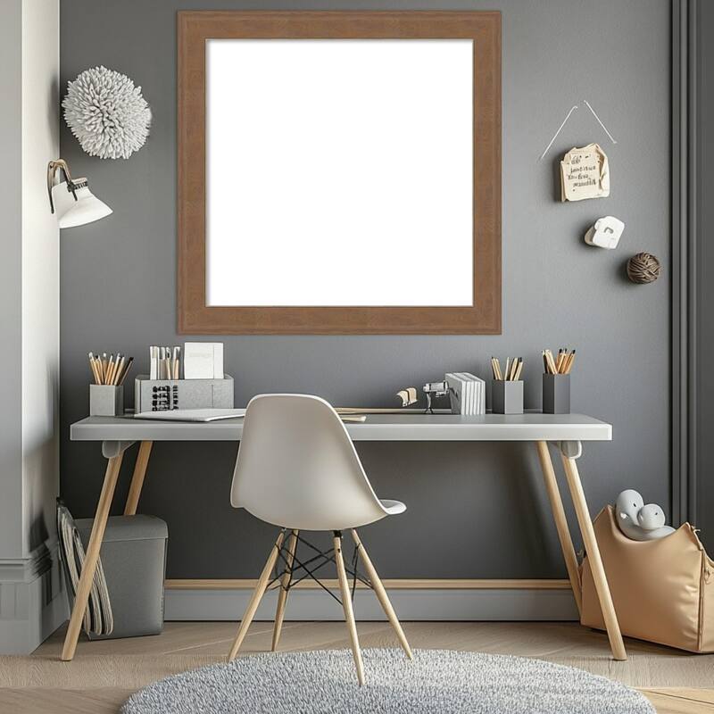 Amanti Art Alta Brown Grey Framed Dry Erase Magnetic Board