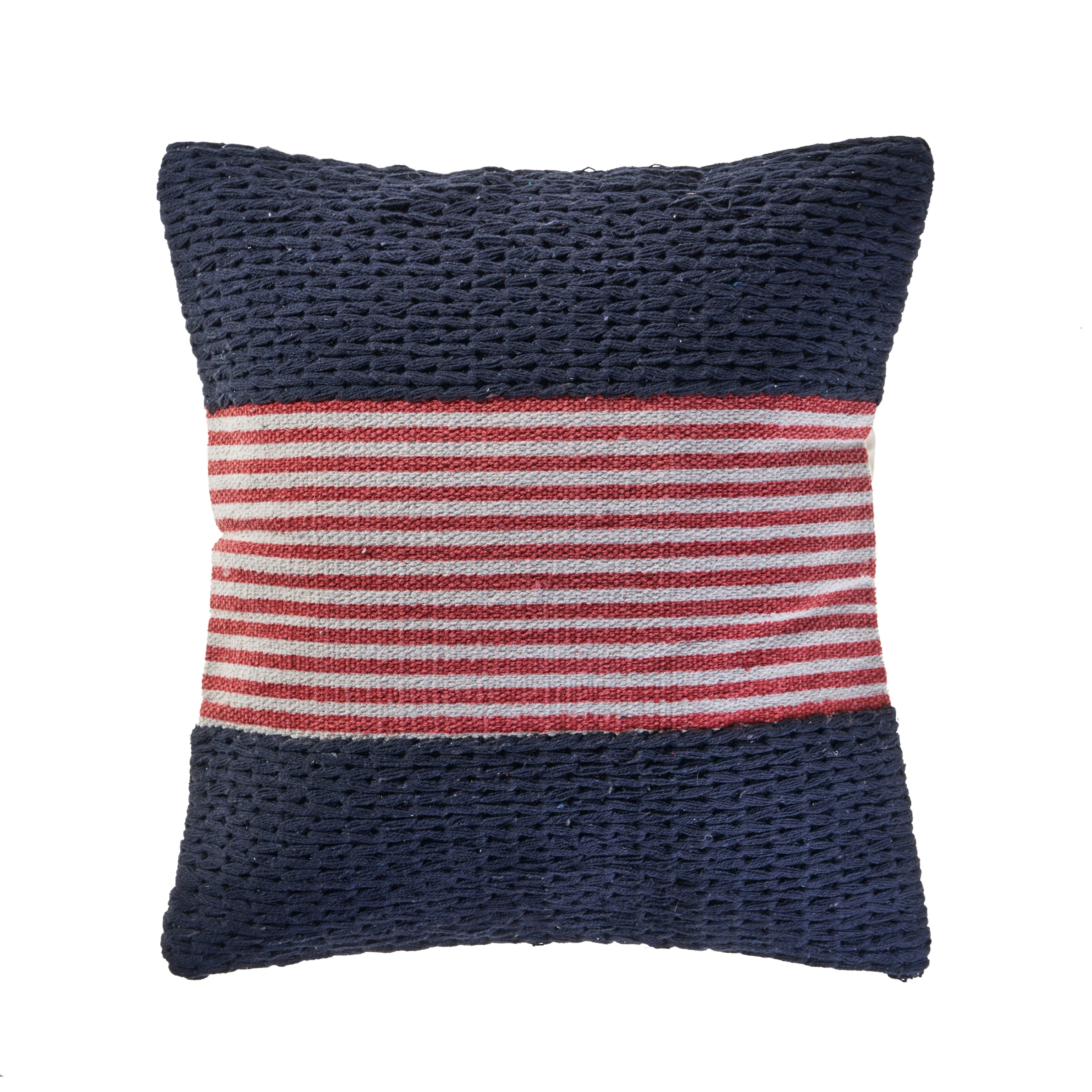 Navy striped store throw pillow