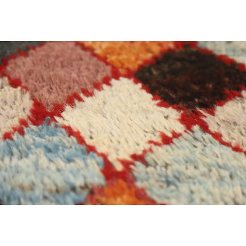 All-Over Trellis Moroccan Oriental Runner Rug Handmade Wool Carpet - 2'7" x 10'1"