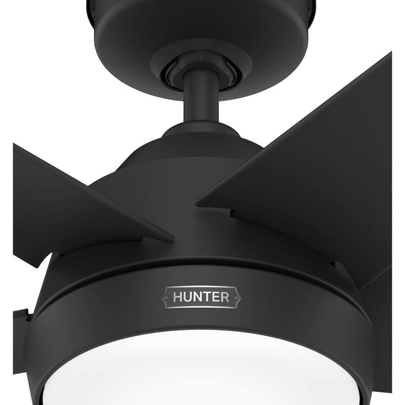 Hunter 52" Skyflow Outdoor Ceiling Fan w/ LED Light Kit, Wall Control - Coastal Modern Contemporary - WeatherMax - WET-RATED!