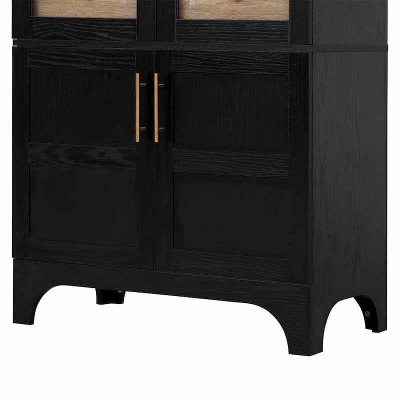 71" Tall Arched Kitchen Pantry Cabinet with Door Shelves