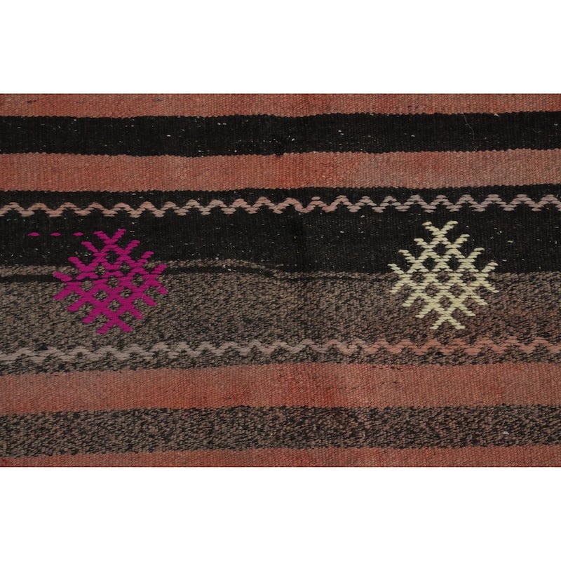 Hand Woven Oriental 100% Wool Carpet Southwestern Tribal Multi-Colored Kilim Area Rug - 9' 9'' X 5' 3''