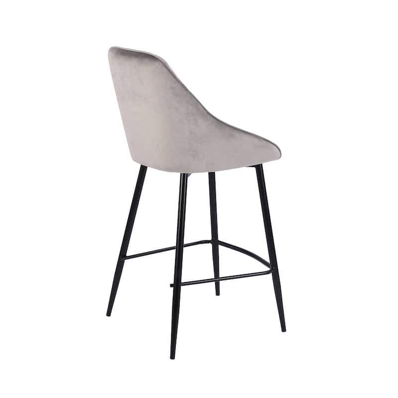Porthos Home Uva Counter Stools Set of 2, Velvet Upholstery, Iron Legs