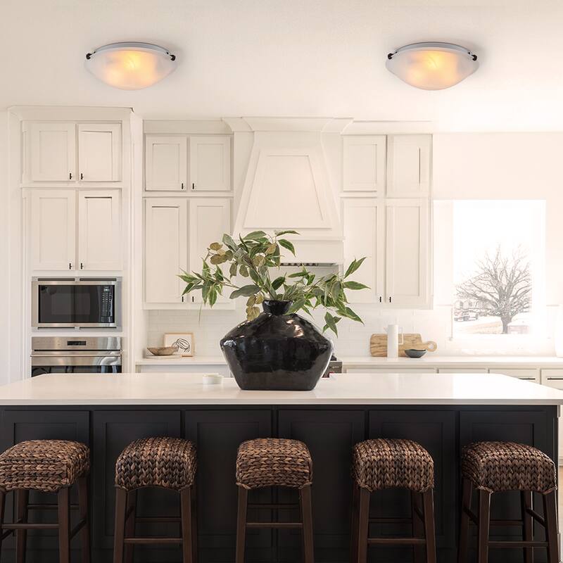 C Cattleya Flush Mount Ceiling Light with Clouded Glass