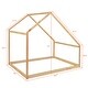preview thumbnail 8 of 6, Natural Full Size Solid Wood House Bed with Roof for Kids, Boys and Girls, Bedroom
