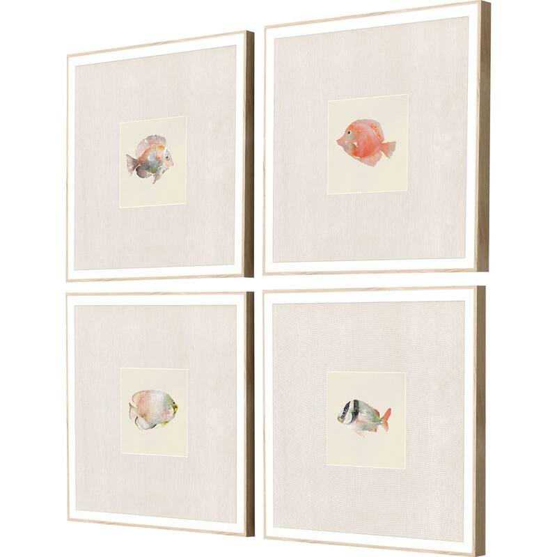 Coastal Medley S/4 Framed Art Under Glass