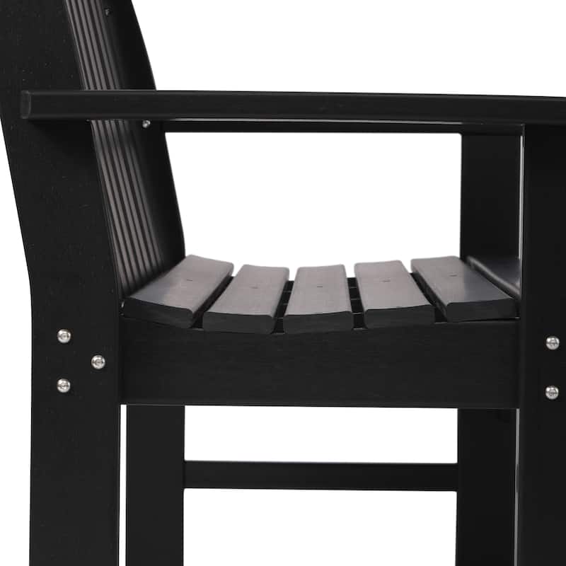 Polytrends Laguna Outdoor Patio 4-Piece Garden Chair and Porch Bench Conversation Set