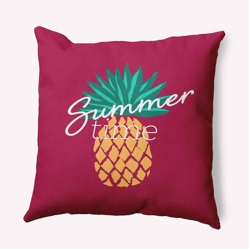 Summer Time Pineapple Polyester Indoor/Outdoor Pillow - Lipstick Pink - 20" x 20"