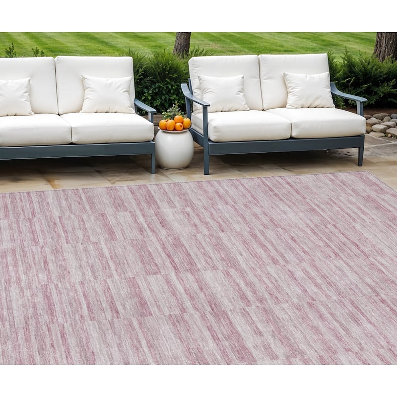 HomeRoots Striped Transitional Rectangle Outdoor Rug - 9' X 12'