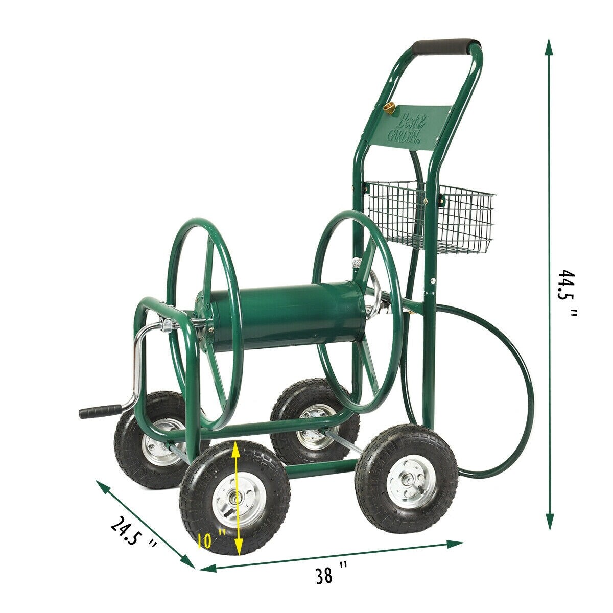 Garden Water Hose Reel Cart Tools with Wheels Garden Lawn Water Truck Water  Planting Cart Heavy Duty Outdoor Yard Water Planting Holds 300-Feet of