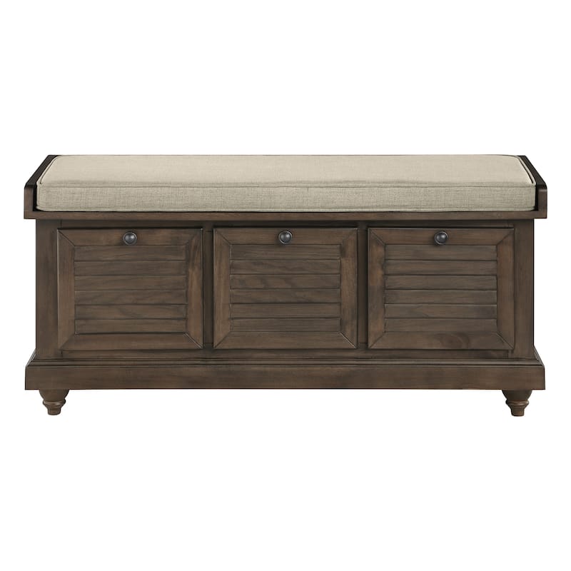 Dover White Wash Entryway Storage Bench
