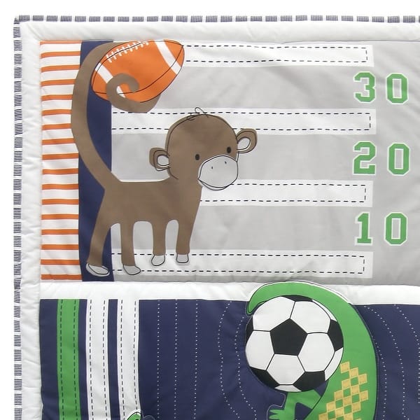 Shop Bedtime Originals Baby League Blue Gray White Animal Sports 3