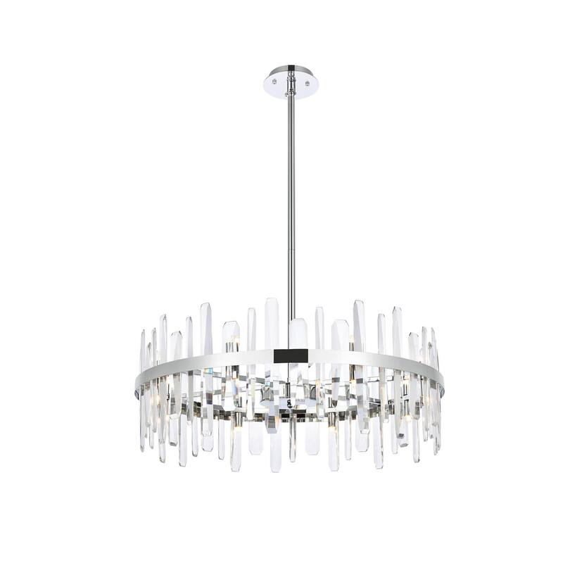 Indigo Home 32 inch crystal round chandelier - Chrome