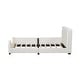 preview thumbnail 14 of 32, Twin Size Upholstered Platform Bed with Guardrail and Headboard,Modern Style Wood Bed