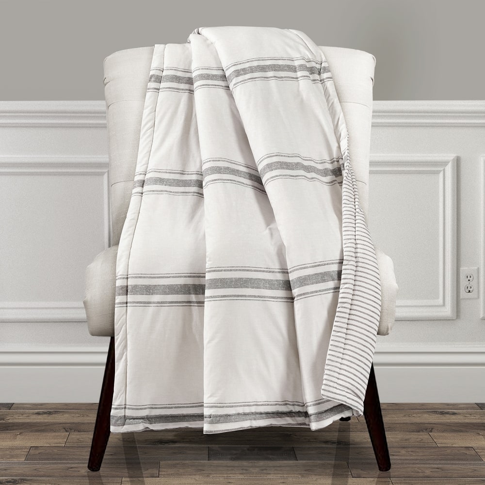Lush Decor Farmhouse Stripe Throw