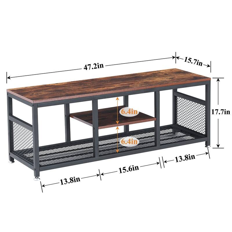 Taomika 3 Pieces Modern Coffee Table Set with Storage Shelves,Brown/Black Sets