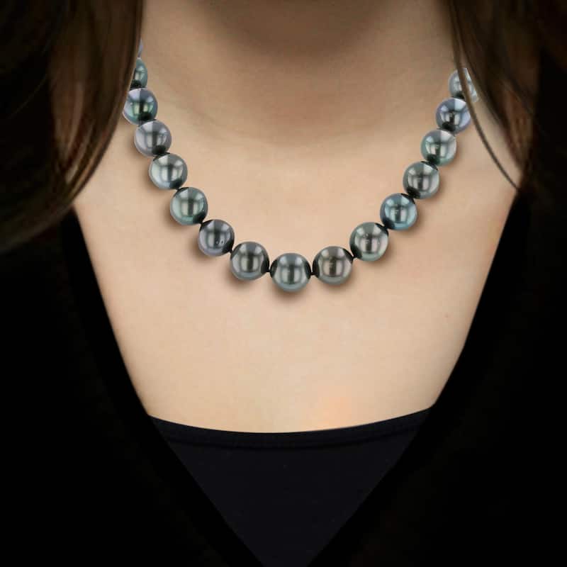 Auriya 14K White Gold Tahitian Pearl Necklace - Grey