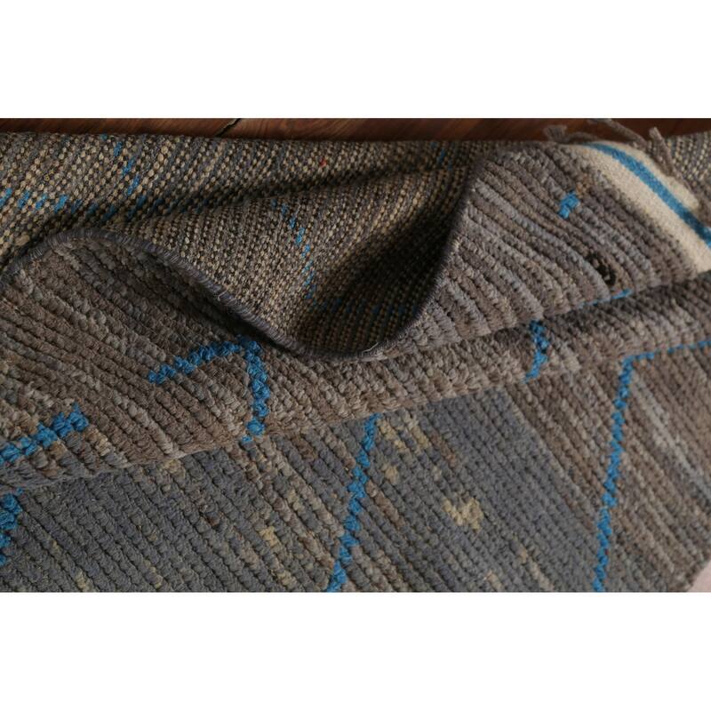 Trellis Moroccan Oriental Area Rug Hand-Knotted Wool Carpet - 4'0"x 6'10"