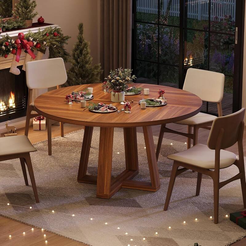 47 Inch Kitchen Round Dining Table for 4-6 for Kitchen, Apartment (Table Only)