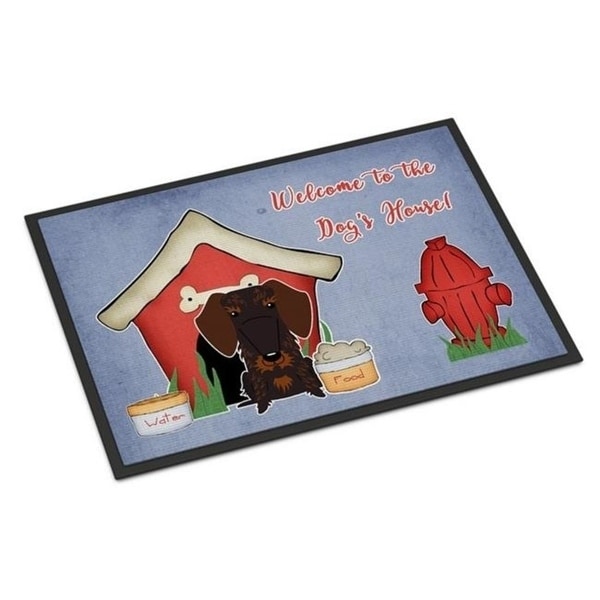Carolines Treasures BB2883JMAT Dog House Collection Wire Haired Dachshund Chocolate Indoor or Outdoor Mat 24 x 0.25 x 36 in.