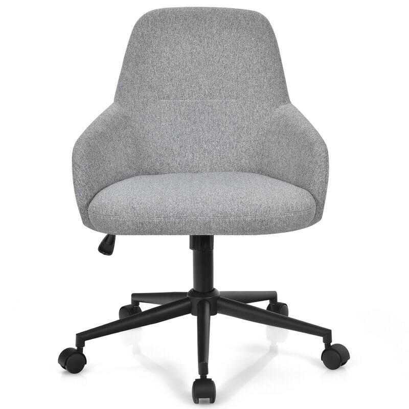 Gymax Linen Accent Office Chair Adjustable Rolling Swivel Task Chair - See Details