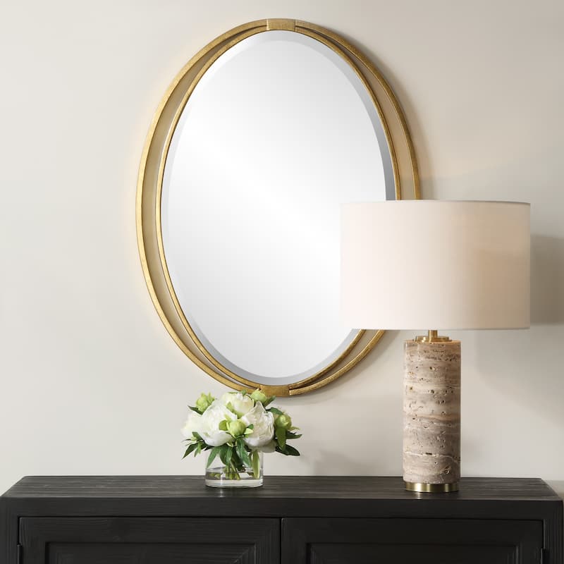 Uttermost 09992 Rhodes 24-1/4" W x 31-7/8" H Oval Framed Bathroom