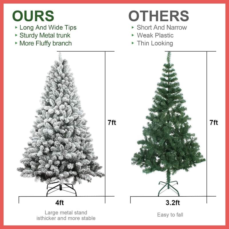 Snow-Flocked Artificial Christmas Tree - N/A