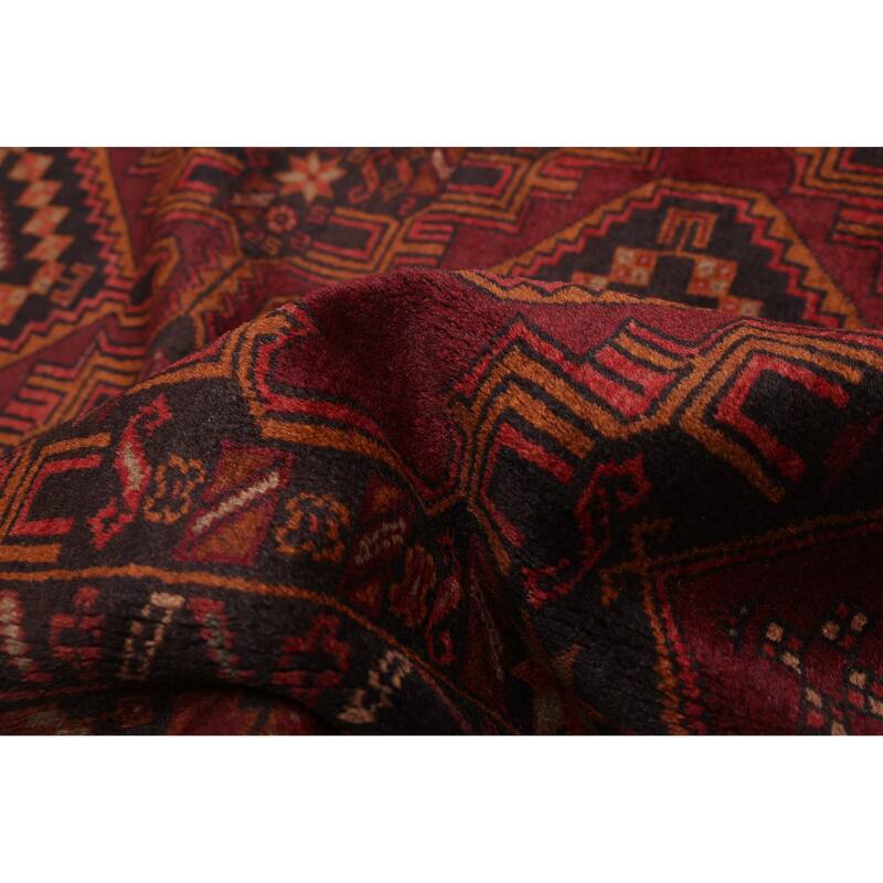 ECARPETGALLERY Hand-knotted Teimani Dark Burgundy Wool Rug - 4'0 x 6'9