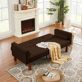 Modern Upholstered Convertible Folding Futon Sofa Bed, Sleeper Bed ...