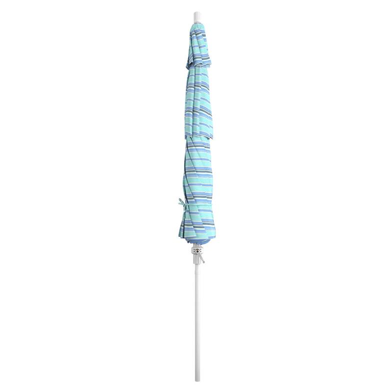 California Umbrella 11' Golden State Series Patio Umbrella White Aluminum Frame Crank Lift Collar Tilt Sunbrella