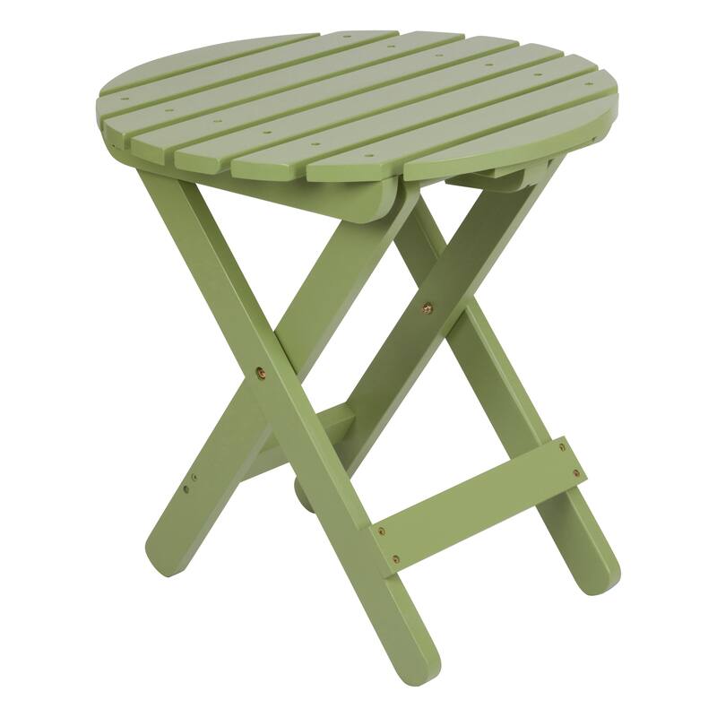 Remedy 19" Assembled Cedar Wood Round Collapsible Folding Table