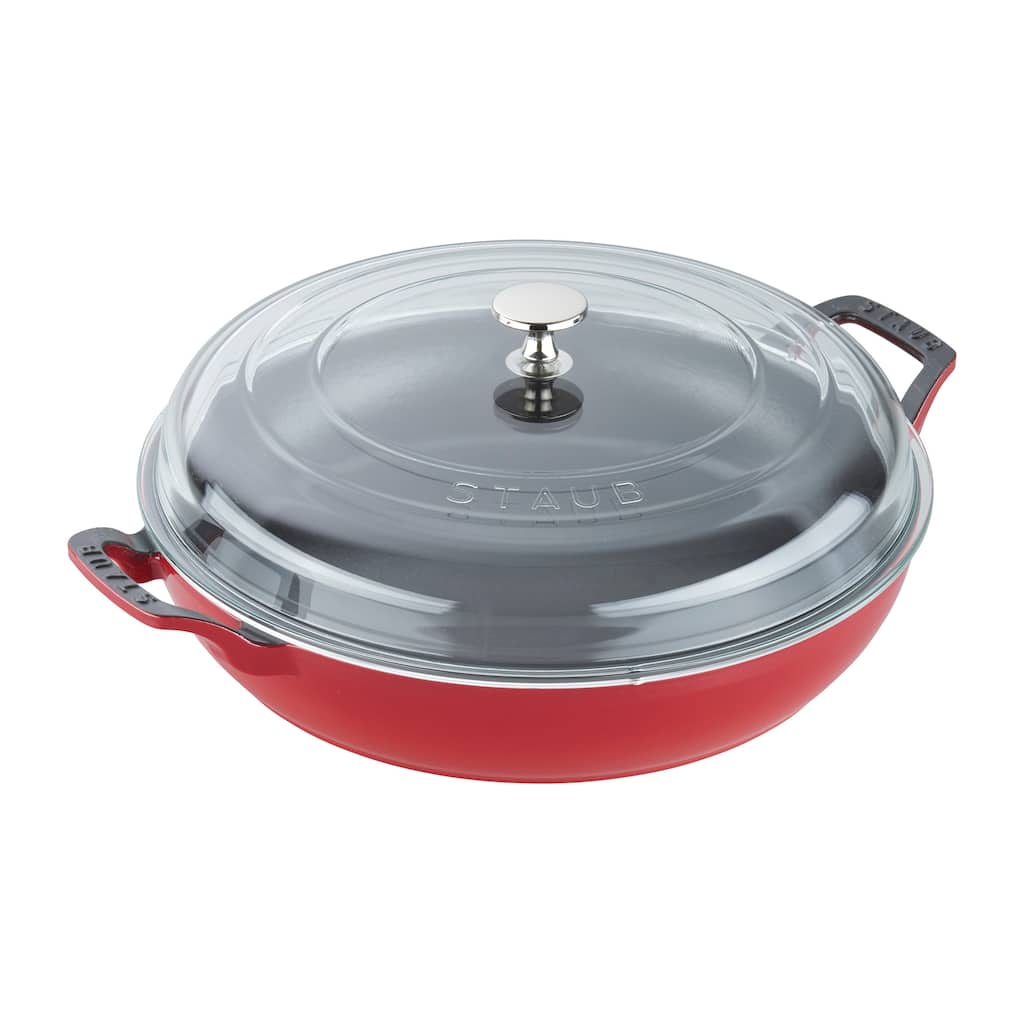 STAUB Cast Iron 3.5-qt Braiser with Glass Lid