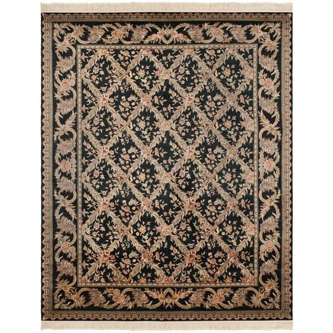SAFAVIEH Royal Kerman Hand-Knotted Teressa Traditional Wool Rug - 5' x 8' - Black