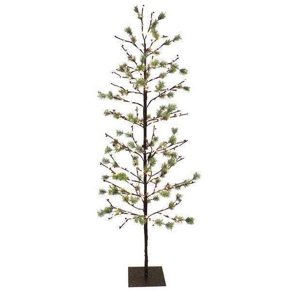 Puleo International 6 ft. PreLit Artificial Christmas Twig Tree On