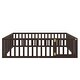 preview thumbnail 6 of 12, Queen Size Wood Floor Bed Frame with Fence and Door Montessori Floor Bed with Rails for Kids Boys & Girls
